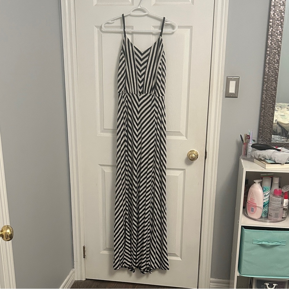 Ricki's Black and White Striped Maxi Dress